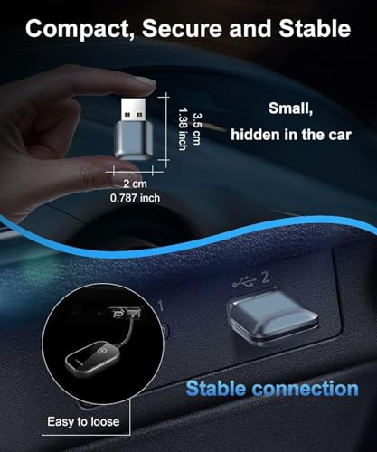 Image of 2026 YIMBLI Wireless CarPlay Adapter for iPhone - No Audio Lag, Auto-Connect - Convert Factory Wired to Wireless CarPlay - Bluetooth 5.3 & 5GHz Wi-Fi - Plug & Play (Includes USB A /C)