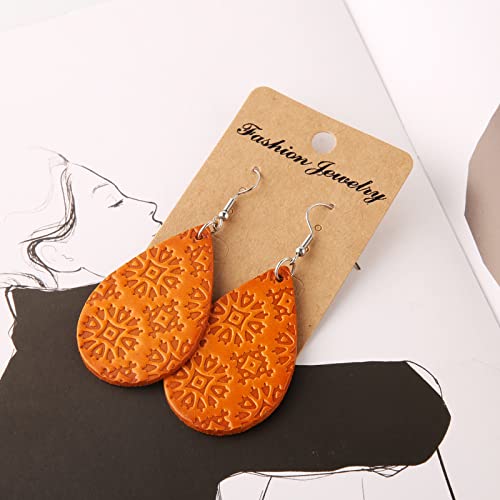 Women's leather leaf earrings fashion pendant spring, summer and autumn ladies earrings3