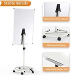 VIZ-PRO ECO Tableau blanc mobile magnétique, 36 X 24 Inches, Easel Flochart Stand Rolling Dry Effase Board avec des tampons en papier