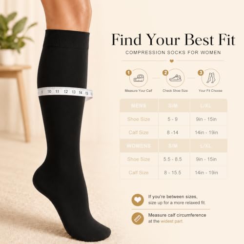 Image of Laite Hebe 4 Pairs-Compression Socks for Women&Men Circulation-Best Support for Nurses,Running,Athletic