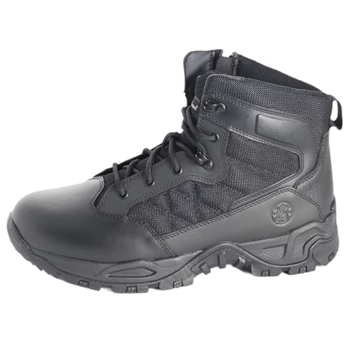 Smith & Wesson Men's Scout Hot Weather Polishable Toe Military Tactical Boots Side Ziper Work Combat Trooper Leather Boots (6-8 Inches)2