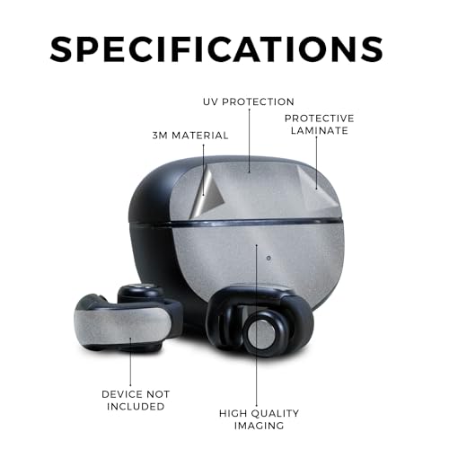 Image of Glossy Glitter Skin Compatible with Bose Ultra Open Earbuds - Solid Gray - Premium 3M Vinyl Protective Wrap Decal Cover - Easy to Apply | Crafted in The USA by MightySkins