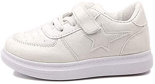 Daclay Zapatillas niños Niñas de Deporte Casuales Rosa Blanco Negro Ligero Calzado Deportivo para Correr Zapatos (32 EU, Weiß)
