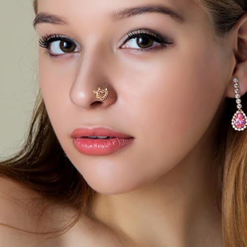 TAMHOO 18Pcs Nose Rings - L Shape, Butterfly & Heart Designs - Gold Nose Studs for Women4