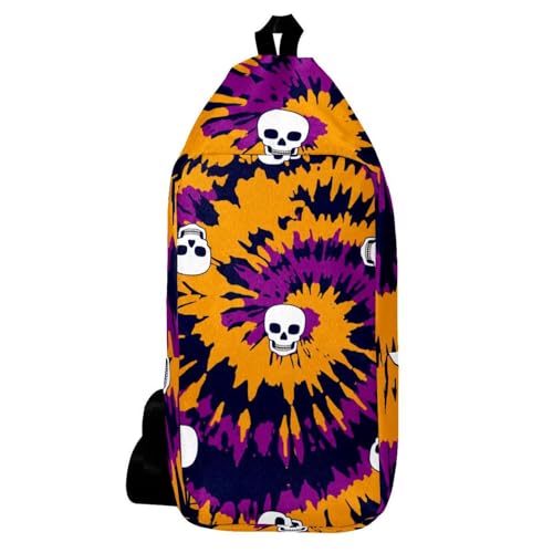 Sac à dos à bandoulière spirale tête de mort multicolore 16x36cm