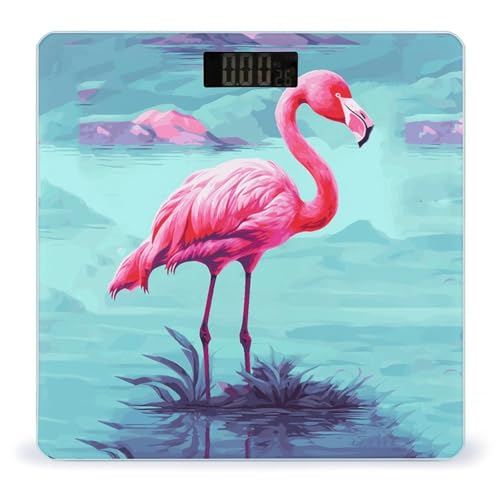 Báscula digital de baño con plataforma de vidrio templado miniatura 1