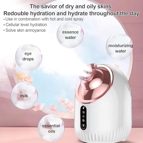Facial Steamer SPA+ , Best Professional Nano Ionic Facial Steamer with Cold&Warm&Hot Mist, Home Face Sauna, Daily Hydration ,Portable Humidifier Machine, Deep Clean & Tighten Skin, White - Image 5