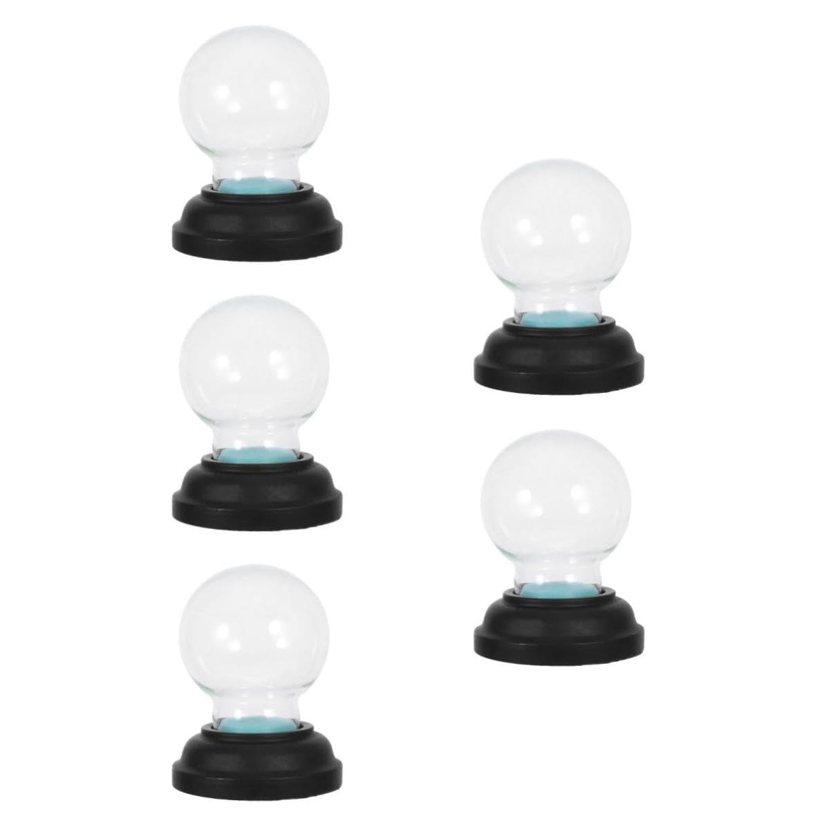 TOYANDONA 5 Piezas Cúpula de Bola de Nieve Navideña de Vidrio 3 Pulgadas | Tapa de Rosca, Diseño Reutilizable y Fácil de Limpiar, para Manualidades DIY y Decoración de Navidad