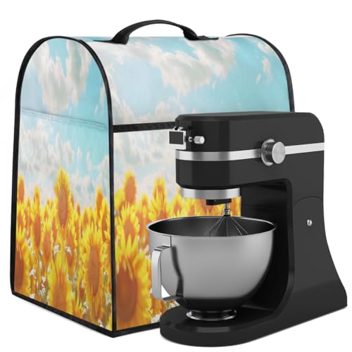 Coffee Maker Cover Sunflower Pattern Kitchen Appliance Covers Small Appliance Covers Blender Cover Juicer Cover Dust Covers for Kitchen Appliances with Top Handle and Pockets,Washable,B291