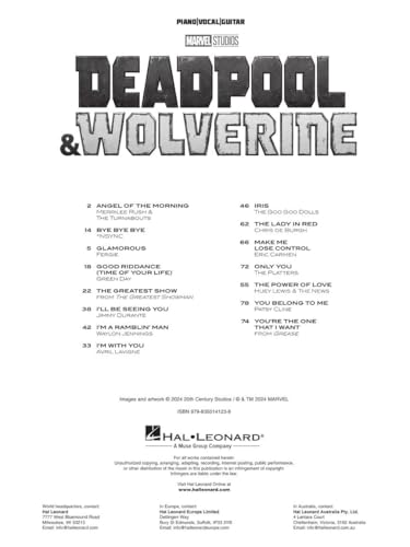 Deadpool & Wolverine: 15 Songs from the Hit Soundtrack Arranged for Piano, Voice, and Guitar with Lyrics - Image 3