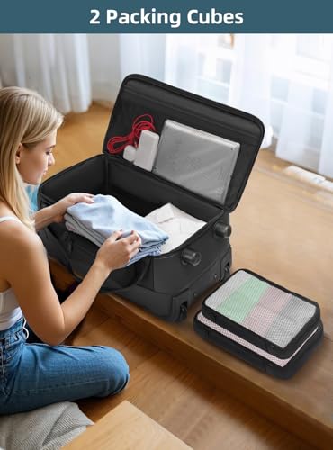 MATEIN Wheeled Duffle Bag Luggage, Carry On Duffle Bag with Wheels & Insulated Side Pockets, 21 Inch Rolling Luggage with Wet Pocket for Men, Business, Black4