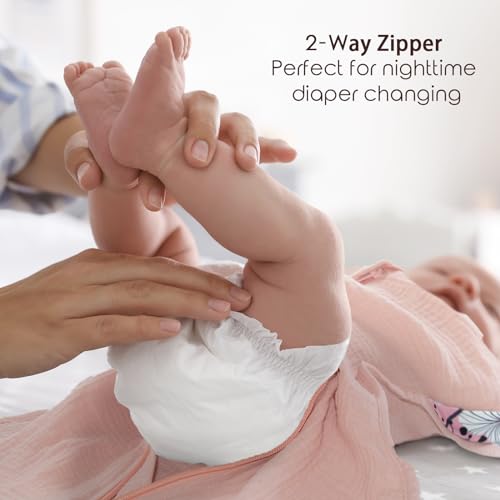 Image of Baby Swaddle for Newborns - Swaddle Blanket Sleep Sack, 2-Pack 100% Cotton Hands Up Wearable Bag, Newborn Essentials for Baby Boys & Girls, 2-Way Zipper (Gentle Style, 0-3 Months)