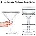 Unbreakable Jumbo Martini Glasses Set of 4, 48 oz Plastic Cocktail Glasses, Reusable, BPA Free, Detachable, Perfect for Picnic, Beach & Patio Party, Appetizers, Birthday, Wedding and All Events