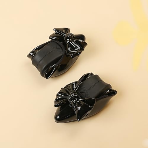 Unifizz Women's Pointed Toe Cute Bowtie Ballet Flats Shoes2