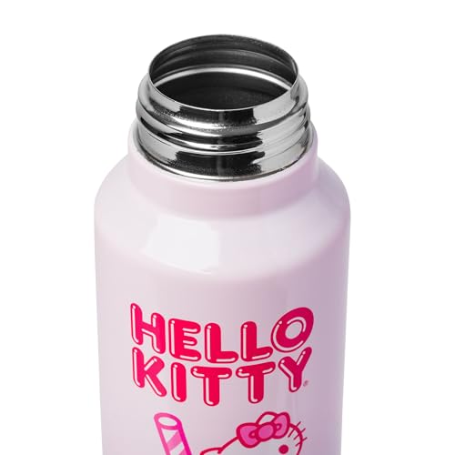 Silver Buffalo Hello Kitty Kawaii Strawberry Milk Pink Stainless Steel Water Bottle with Strap, 27 Ounces image 7