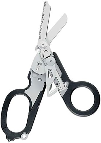 Kuppn Multitool Plier Shears, 6 in 1 Portable Folding Pliers Scissors, Raptor Response Emergency Shears Mini Portable Cable Wire Cutter for Outdoor Survival Home, Black, Medium