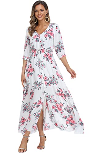 Image of Casual Summer Dresses for Women 2026 Maxi Dress Flowy Bohemian Beach Party