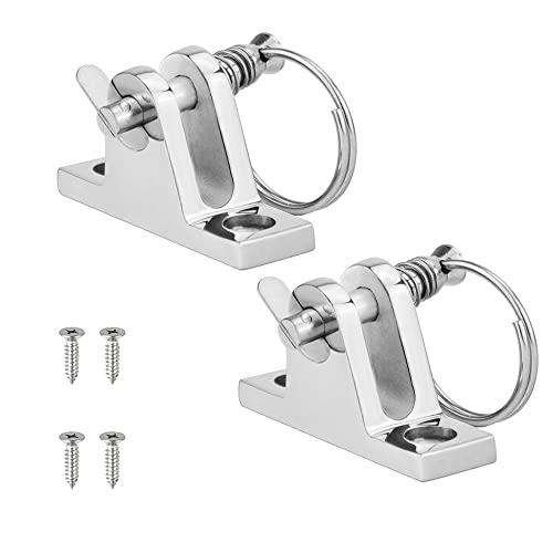 Niciksty 2 Stück Edelstahl Marine Boot Baldachin Abdeckung Deck Mount Bimini Top Fitting mit abnehmbarem Schnellverschluss Cover