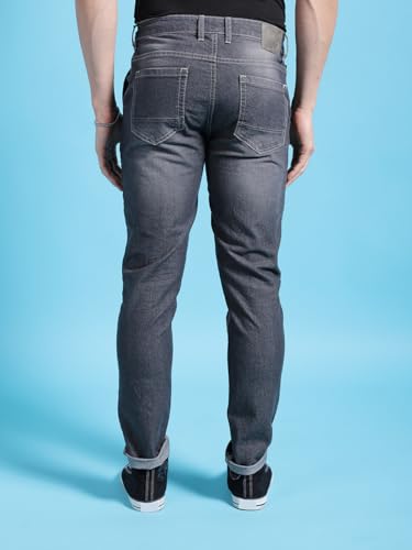 Image of The Indian Garage Co Men Slim Fit Solid Mid-Rise Jeans
