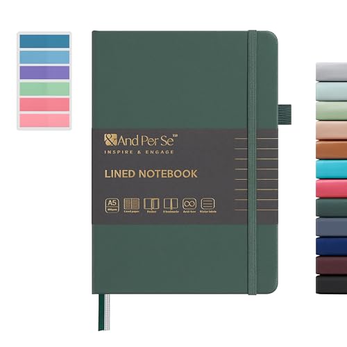 And-Per-Se-Lined-Journal-Notebook-160-Pages-A5-57-x-8-inches-College-Ruled-Thick-Paper-Notebook-Journals-for-Writing-Hardcover-Notebooks-for-Women-Men-Office-School-1-Pack-Green