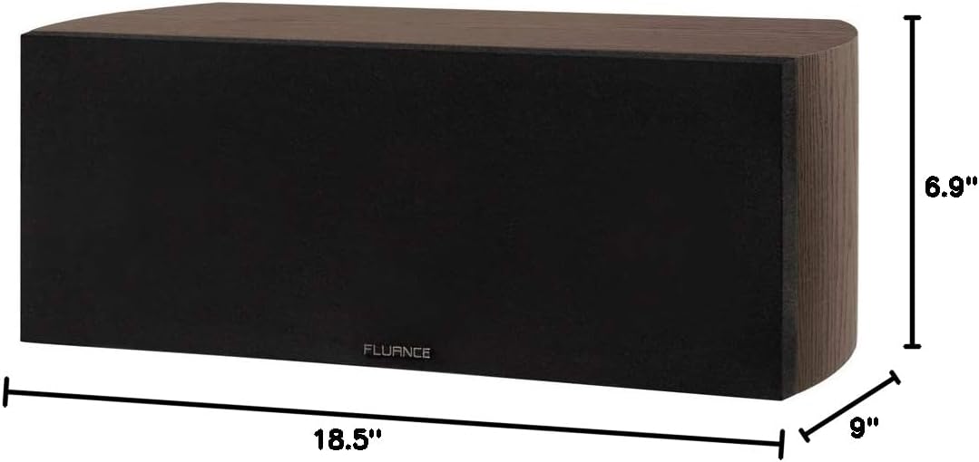 Fluance Reference High Performance 2-Way Center Channel Speaker for Enhanced Dialogue and Vocals in Home Theater Surround Sound Systems - Walnut (XL8CW)