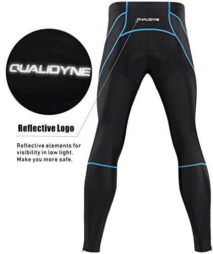 qualidyne Men\'s Cycling Pants 4D Padded Bike Pants Road Biking Tights Bicycle Pants