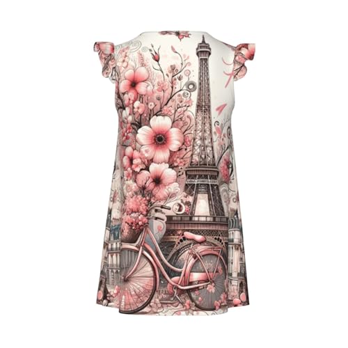 Augenstern Flutter Sleeve Nightgown Pajama Gown Paris-Eiffel-Tower-Buttefly Easy Pull-On Sleepwear Nightdress2