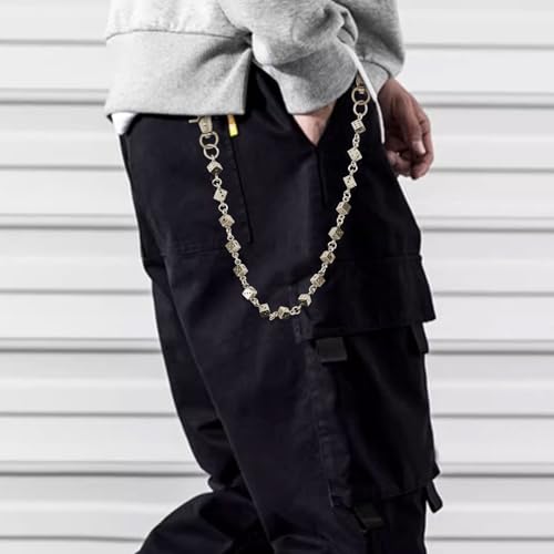 Image of PINKPIN Unisex Dice Pants Wallet Keychain with Dice for Jeans, Wallets, and Belts, Punk Rock and Casual Streetwear Clothing Accessories