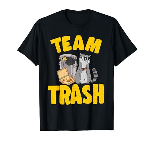 Team Trash Racoon Eating Pizza Waschbär T-Shirt
