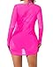 Pinup Fashion 3 Piece Bathing Suits Women Hot Pink Bikini Sets with Cover Up Sexy Swimsuit with Mesh Cover Up S-XXL