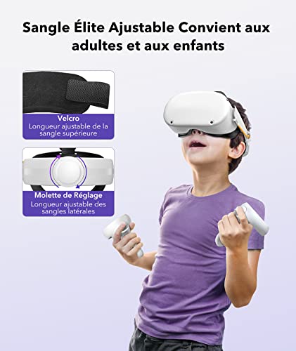 6000 mAh Gurt mit externem Akku für Oculus Quest 2, verstellbar, Ersatzgurt für Quest 2, verbesserte Version – Balancierung des Kopfes in VR Helm Meta - Image 6