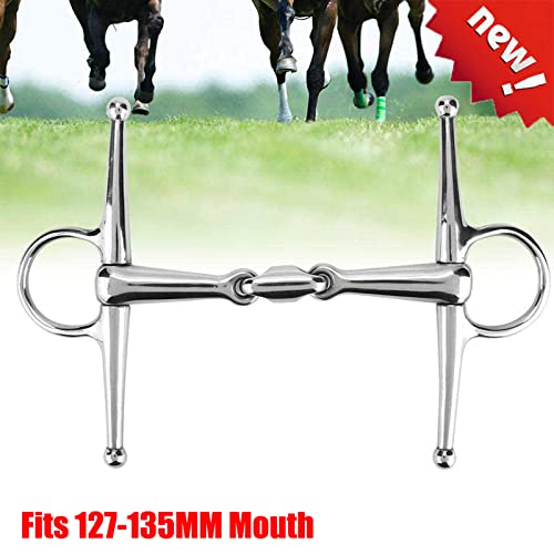 TopHomer Full Cheek Stainless Steel Horse Trense Bit Ring Three section Full Cheek Trense Horse Riding Rotary Directional Aid Roller Ring (135 mm)