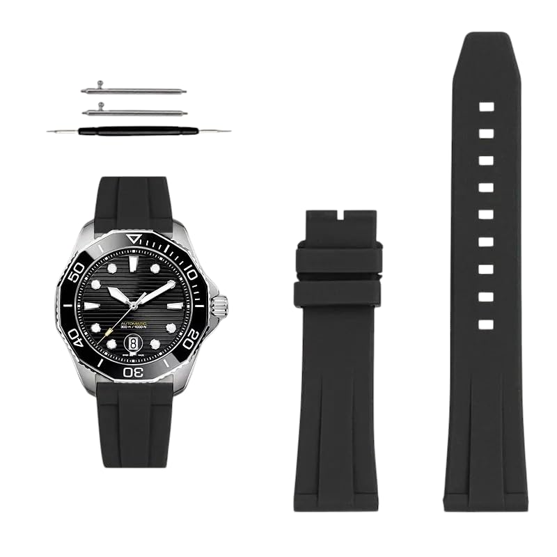 Correa de silicona elegante de 22mm para reloj Tag Heuer Aquaracer con acabado premium