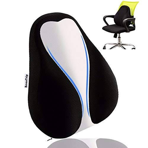 BEAUTRIP Memory Foam Lumbar Pillow for Sciatica Pain Relief Back Support Cushion (White)