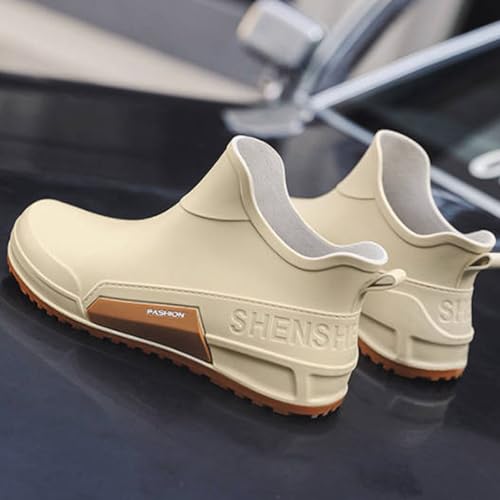 Generisch Weit Regenstiefel Gummistiefel Damen Leicht rutschfest Gartenschuhe Halbhoch Stiefel Chelsea Boots Bunt - Lässig PVC