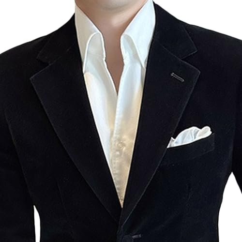 Men Velvet Blazer One Button Sport Coat Slim Fit Tuxedo Jacket for Prom Wedding Party Dinner3