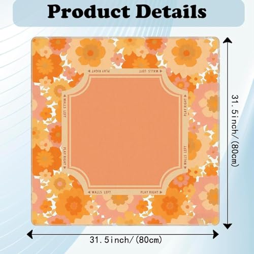 Tapis de table mahjong 80cm carré au style de jeu botanique - 4