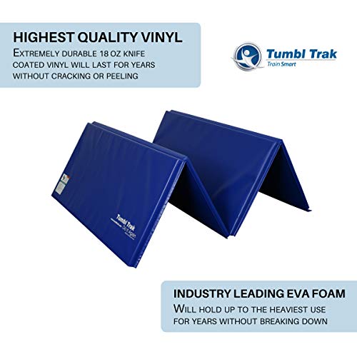 Tumbl Trak Gymnastics Folding Tumbling Panel Mat, 4Ft X 8Ft X 2In, Royal Blue #TOP2