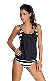 Der push up Tankini Set besitzt ein Oberteil und Slip, die Träger ist einstellbar und die Cups sehr weich und bequem