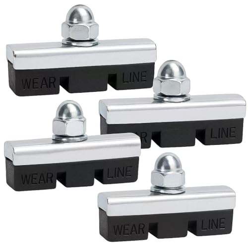 Premium Bicycle Brake Pads 4-Pack(2pair) – 4mm Durable & Quiet, Universal Fit for BMX, MTB, Road Bikes with Side-Pull Caliper Brakes – Long-Lasting Rubber and Steel Construction, Easy Installation