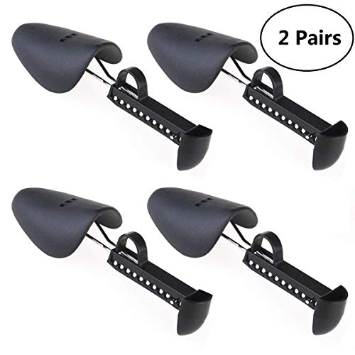 Txyk Arbres à Chaussures réglables en Plastique de civière de Chaussure pour Les Hommes, 2 Paires (Noir)