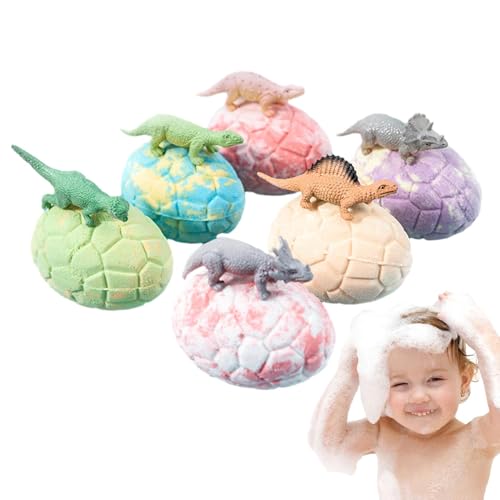 恐竜の卵のおもちゃ - 90g エッセンシャルオイルおもちゃ、フレグランスバブルバス | Safe Skin Loving Formula イースターバスバブル プールパーティー 卵をテーマにしたバスフォーム 男の子 女の子 子供用 2.17x2.76イン