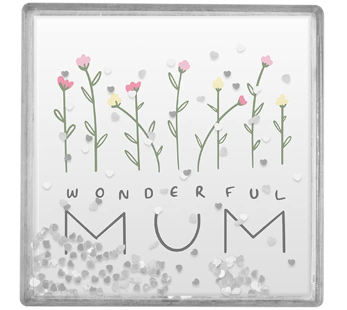 Guilty Gadgets Mother's Day Glitter Photo Frame Picture Wall Hanging Home Decor Memories | Wonderful MUM Printed Gift