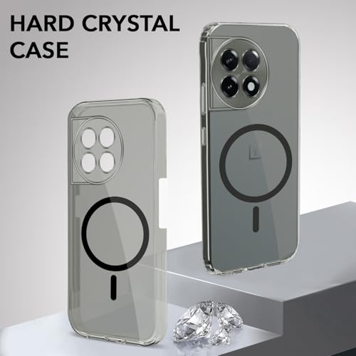 Image of Jkobi Lifetime Anti-Yellow MagSafe Compatible Clear Back Cover Case for OnePlus 11R (Sleek Hard Crystal | Shockproof and Camera Protection)