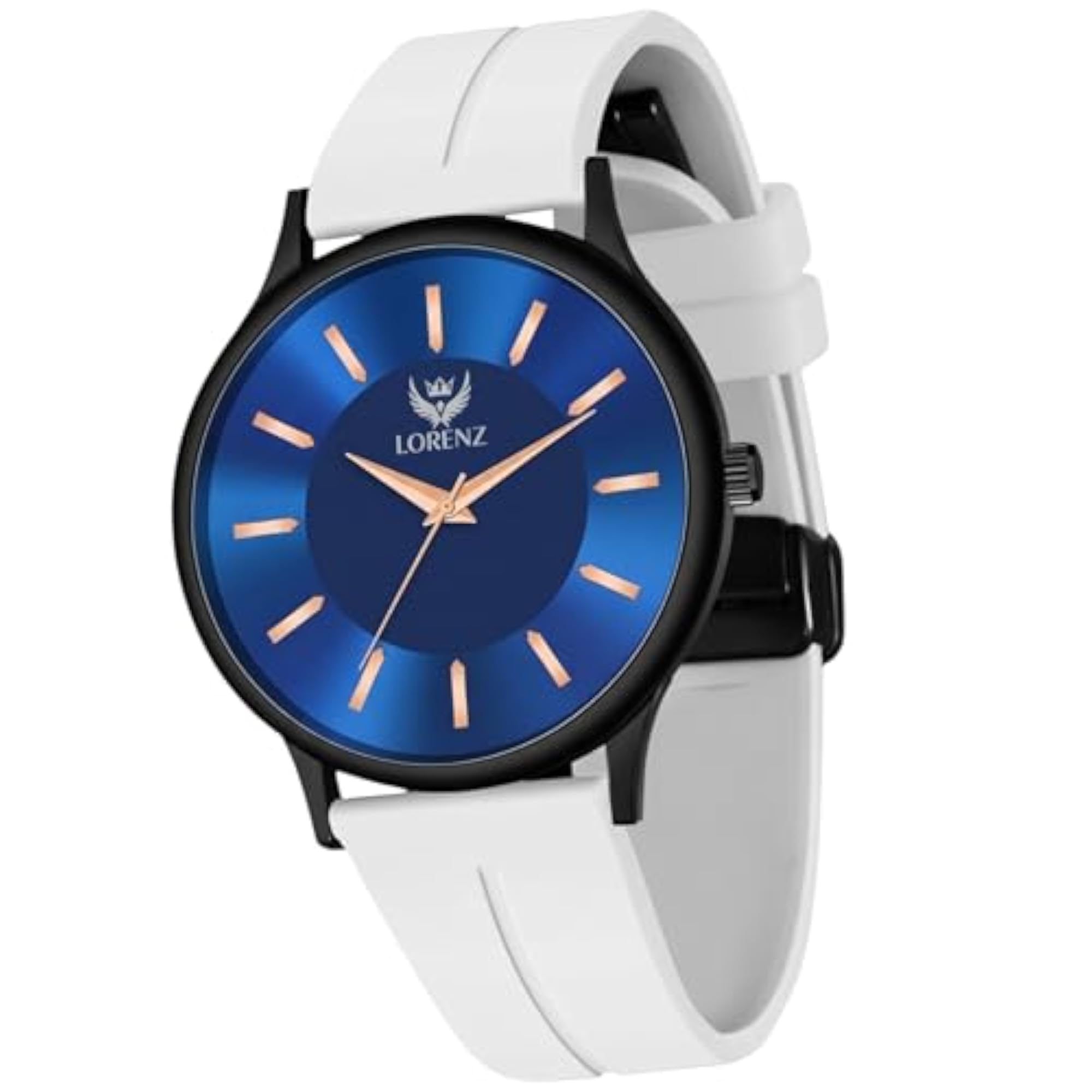 Men's Slim Case Analog Watch with Blue Magnetic Lock Strap