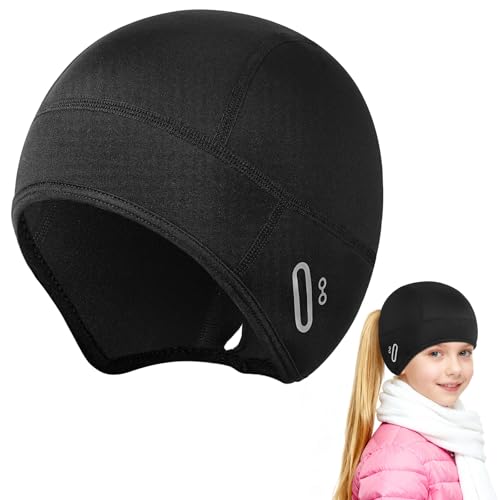 AOOSA Fahrrad Mütze Winter Kinder Helmmütze für Fahrradhelm Jungen Mädchen Warm Winddicht Sportmütze mit Brillenloch Radmütze Laufmütze Fahrradmütze Unter Helm für Outdoor Aktivitäten