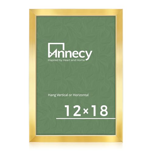 Annecy 12x18 Picture Frame Gold1 Pack 12x18 Frame for Wall Decoration Classic Gold Minimalist Style Suitable for Decorating Houses Offices Hotels