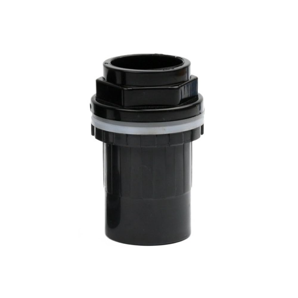 Mogahin One Color Water Tube Elbow Black Straight Pvc Drainage Connector For Aquarium Fish Tank, 20-50Mm Inlet Outlet Overflow Adapter 1Pc(50Mm)