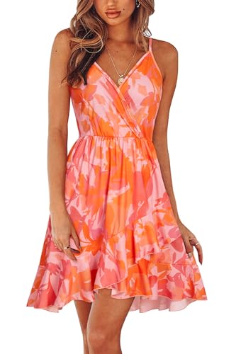Image of Newshows Women's Lightweight Summer Wrap Dress 2026 V Neck Spaghetti Strap Midi Beach Vacation Sundress