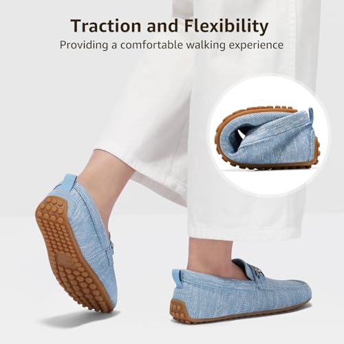Image of Bacia Knit Womens Loafers Comfortable Flat Dress Shoes for Office Work